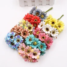 6 шт./лот 3,5 см шелк искусственный цветок вишни blosso букет Свадебные украшения DIY ВЕНОК записки Подарочная коробка ремесло цветок
