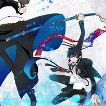 S0249 Аниме Синий эксорцист OKUMURA меч край Хамон W/Градиент Синий ножны 42"