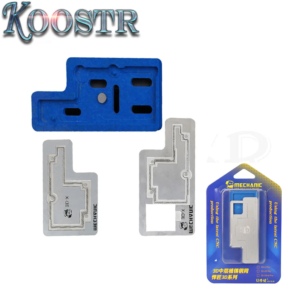 

MECHANIC For iPhone X/XS/XR/XS MAX 3D BGA Reballing Stencil Kit Motherboard Middle Layer Planting Tin Template Soldering Net