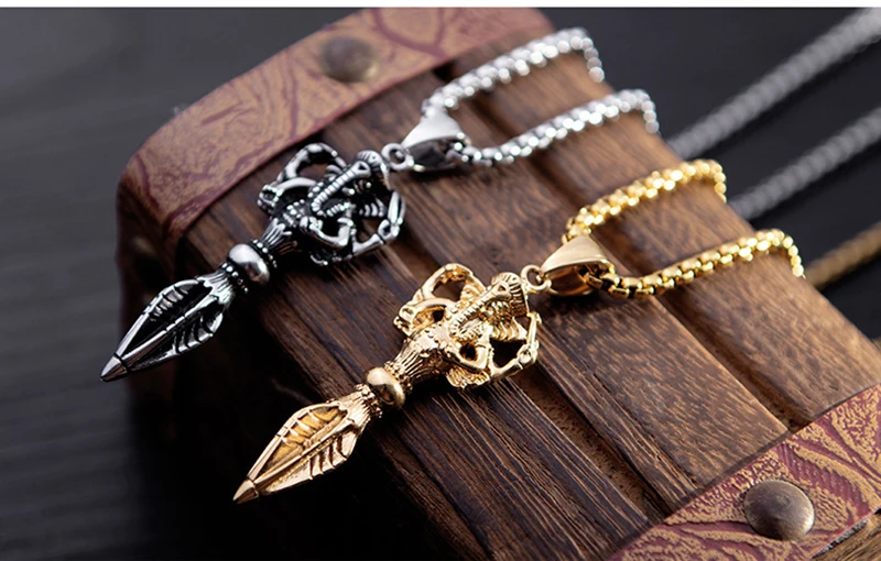 Hip Hop Rock Stainless Steel Evil Jiang Mochu Ganesha Pendants Necklace For Men India Buddhism Jewerly Hip Hop Rock Stainless Steel Evil Jiang Mochu Ganesha Pendants Necklace For Men India Buddhism Jewerly