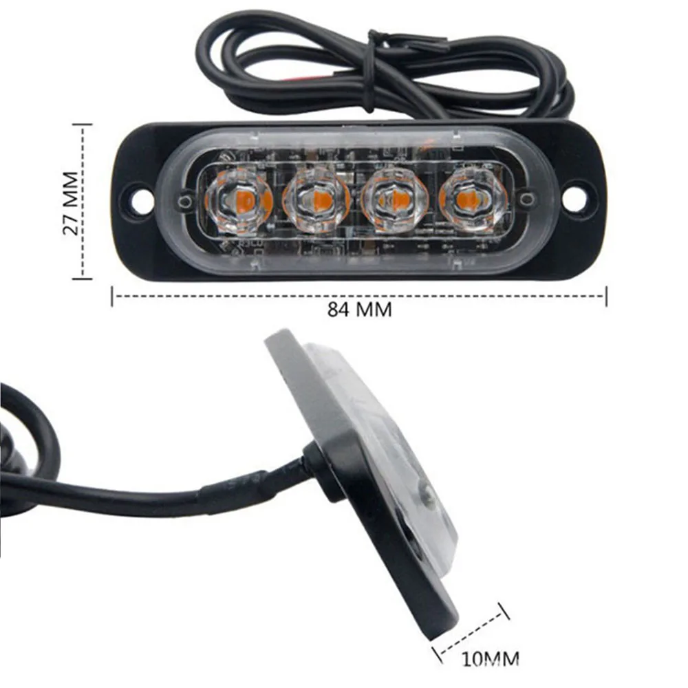 Автомобиль-Стайлинг яркий белый желтый красный синий Янтарный 4 светодиодный автомобиль грузовик фургон Маяк стробоскоп Предупреждение мигающий аварийная решетка полицейский светильник