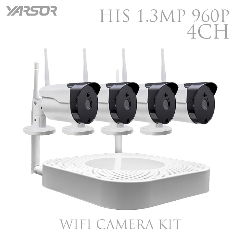 

WFK-IP4130TH HD 960P WIFI Wireless IP Camera Waterproof Video Security Surveillance Kit 1.3MP Security CCTV Camera System Set