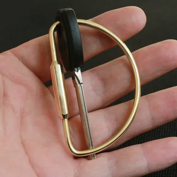 

100% Brass Keychain Small Key Holder Clip EDC Travel Metal Organizer Pocket Folder Portable Mini Purse Keys Wallet 2019 Fashion