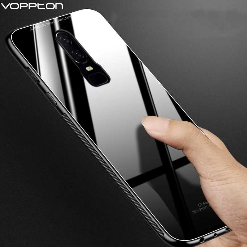 Vopton для Oneplus 6 T чехол-накладка Gloosy из закаленного стекла жесткий чехол телефона
