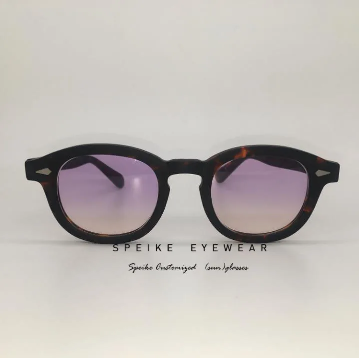 Matte tortoise fram SPEIKE индивидуальные высокое качество фиолетовый желтый солнцезащитные очки Джонни Депп Lemtosh Стиль очки могут быть близорукость очки 44/46/49 мм - Цвет линз: Matte tortoise fram