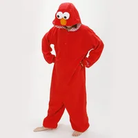 Adults Flannel Kigurumi COOKIE MONSTER & ELMO Cosplay Costume Women or Men Onesies Pajamas - Image 4