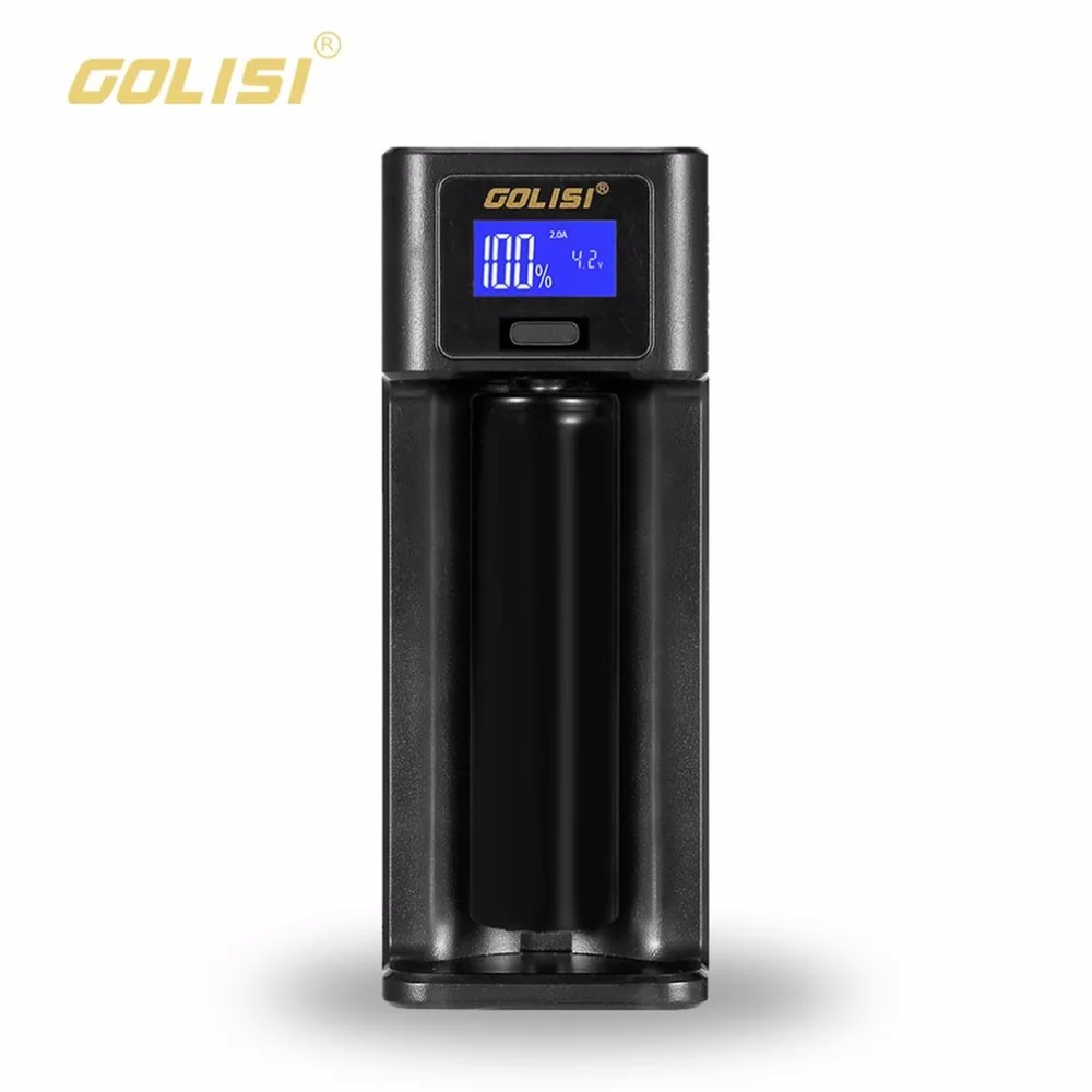 

Golisi i1 Smart Charger LCD Display Rechargeable Battery Charger 2A Fast Charging for 18650 21700 26650 Ni-mh Ni-cd Battery