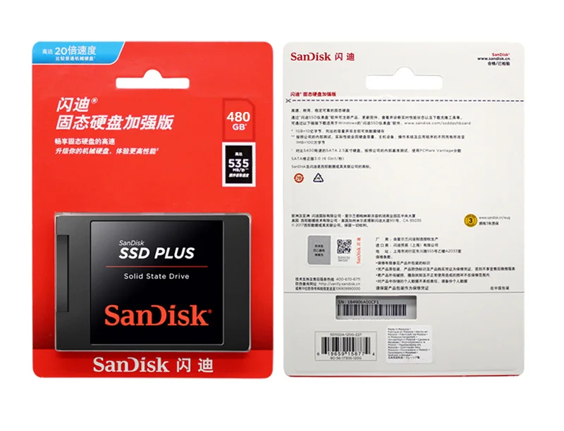 Двойной Флеш-накопитель SanDisk Plus SSD Внутренний твердотельный накопитель Высокая Скорость жесткого диска SATA III 2," 120 ГБ 240 480 ноутбука Тетрадь твердотельный диск SSD