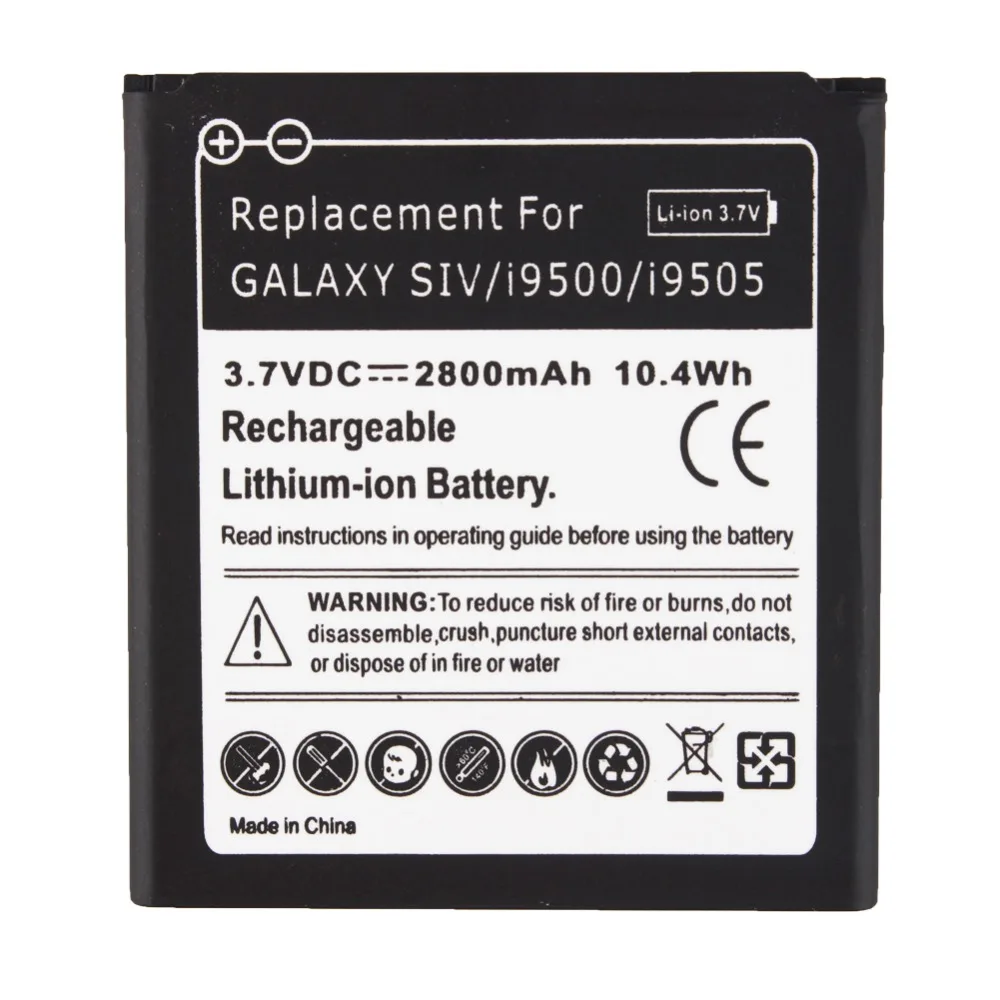 3.7V 2800mAh Replacement Phone Battery For Samsung Galaxy SIV S4 i9500 Battery Rechargeable