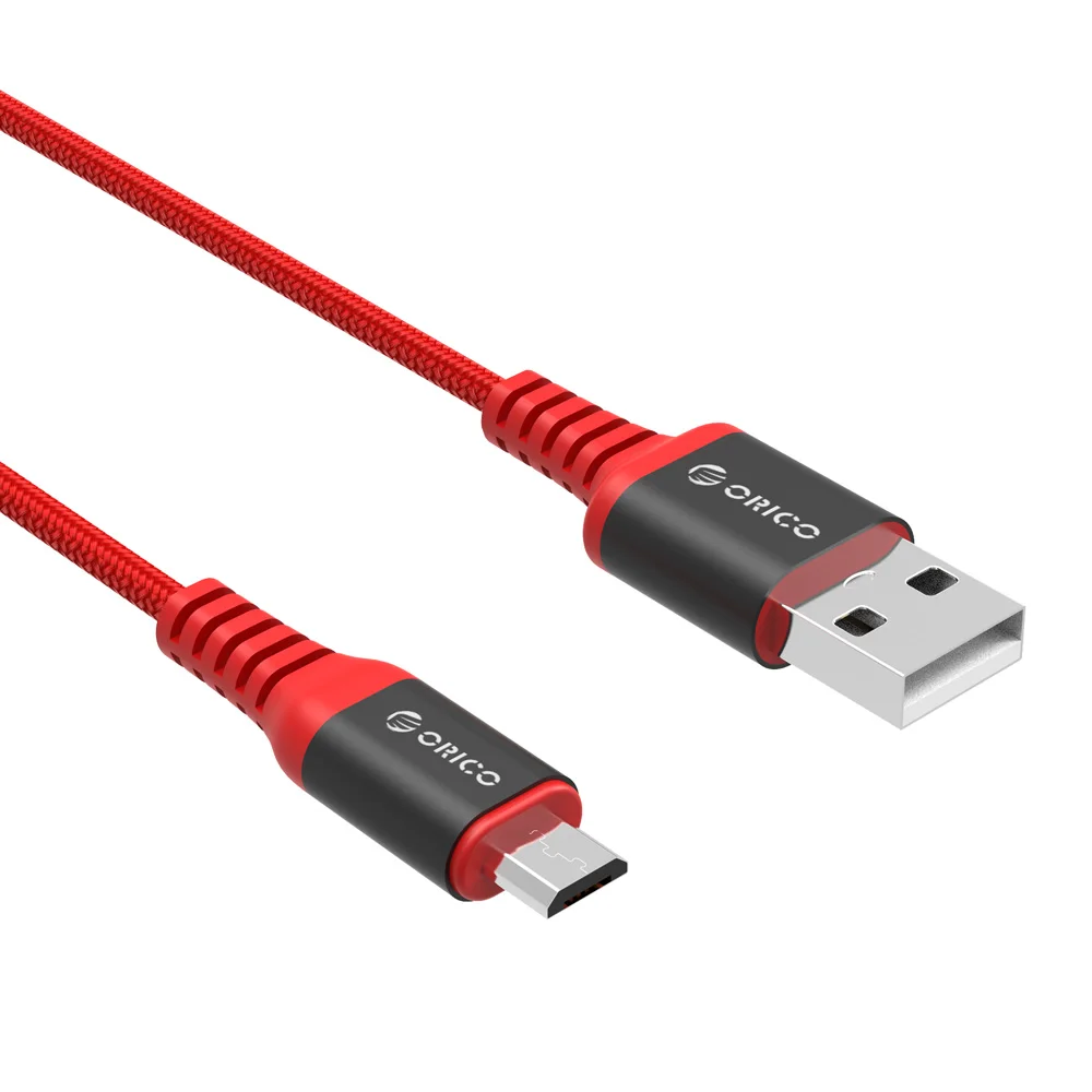 ORICO 2 шт USB кабель Micro-USB-A кабель 1 м/3 фута зарядный шнур черный/красный кабель синхронизации для смартфонов и планшетов