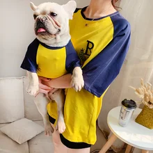 Новые модные летние одинаковые платья для мамы и Детская одежда для Bulldogs для домашних животных Костюмы для кошек, собак, одежда для собак, 2 шт./компл
