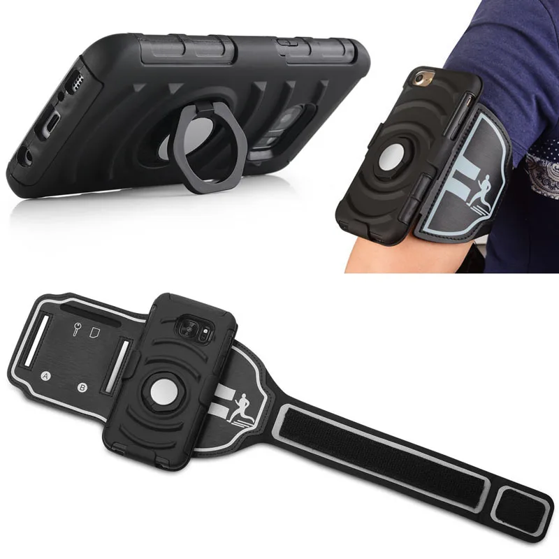 

Running Sport Armband Case for iphone 6 7 8 Plus Phone Holder Magnetic Suction Finger Ring Back Cover for samsung galaxy s7 edge