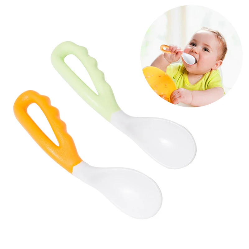 1 pièces bébé sucette cuillère d'alimentation solide fournitures cuillère incurvée pour nouveau-né enfants vaisselle produits de soins pour bébés