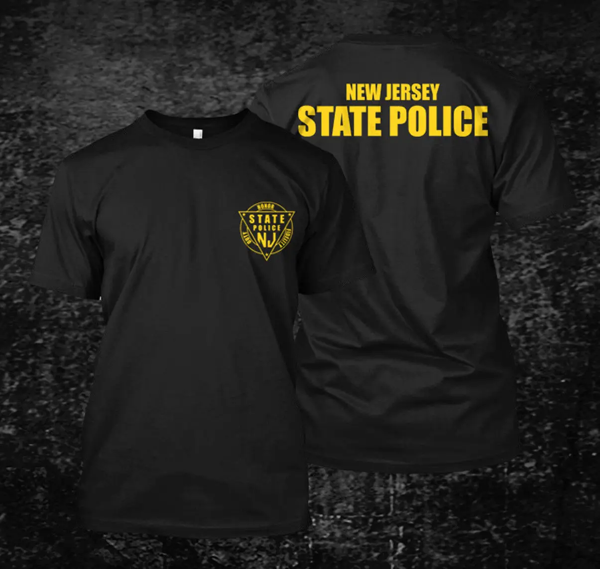 

Loose Black Men Tshirts Homme Tees New Jersey State Police USA - Custom Men's T-Shirt Tee Print T-Shirt Mens