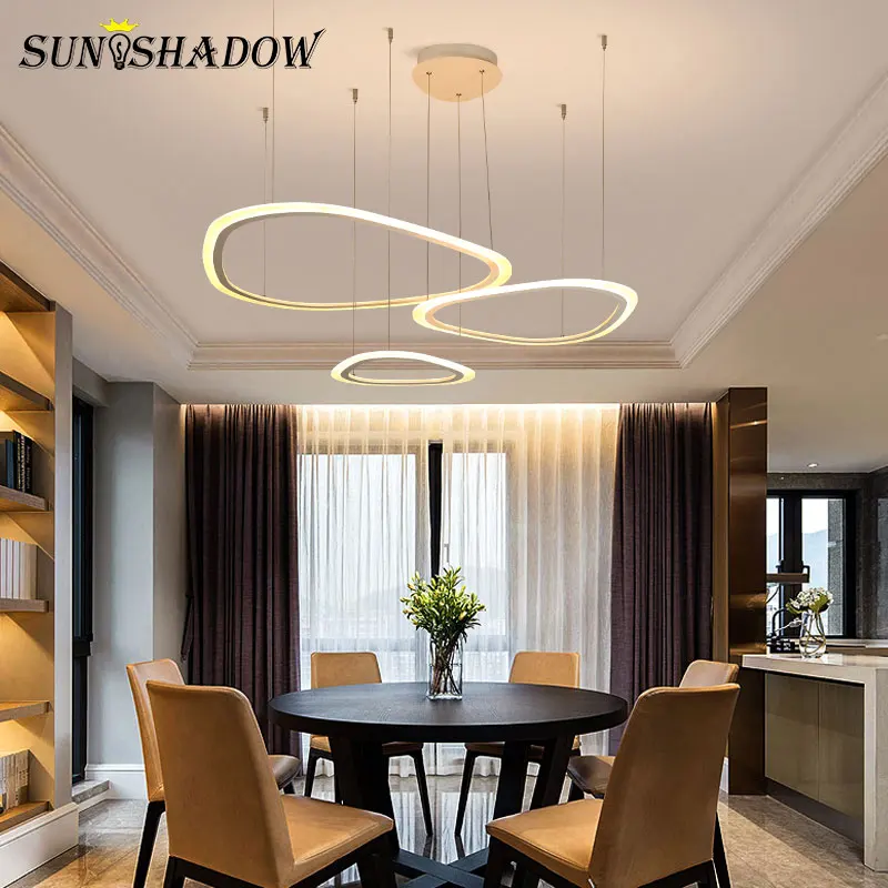 

Home White Modern Led Chandelier For Large Living room Dining room Kitchen Led Lustre Chandelier Creative Light Led Ceiling Lamp