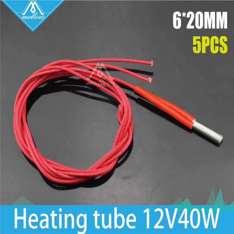 5pcs 3D Printer Makerb / Reprap / Mendel Heating Tube Reprap 12V 40W Ceramic Cartridge Heater for HotEnd J-Head 6*20mm 12V40W запчасти для принтера xy 12v40w reprap 12v 40w cnc 3d prusa 3d printer prusa mendel