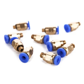 

10 Pcs PC4-M6 Pneumatic Air Straight Quick Fitting 4mm thread M6 One touch hose Connector