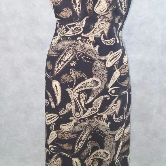 Express dress size 7/8 black brown paisley print spaghetti strap 100% polyester