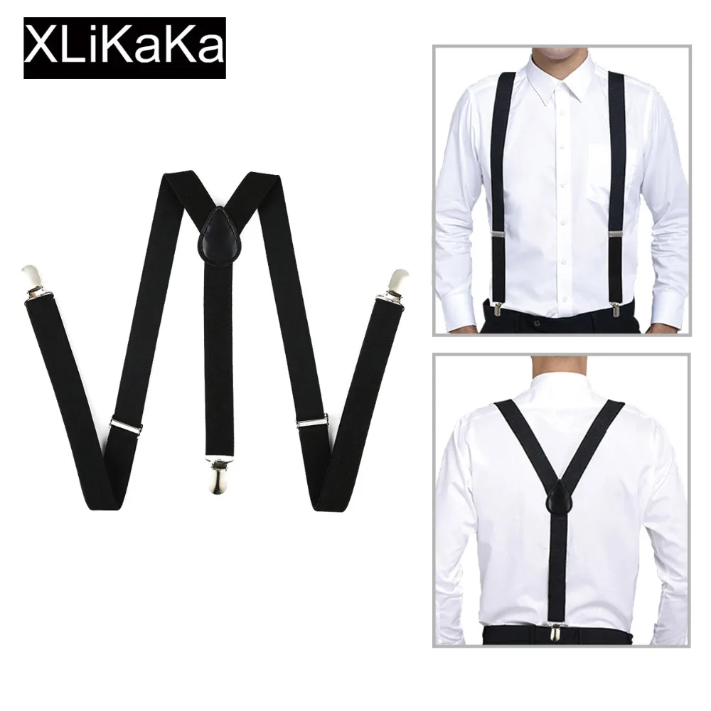

Universal Elastic Braces Y-Shape Adjustable Suspenders with 3 Clips