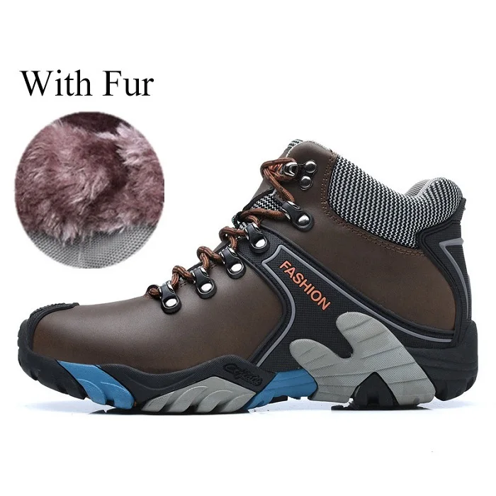 VESONAL/ботильоны из искусственной кожи; зимние теплые ботинки на меху; Мужская обувь; кроссовки для взрослых; мужская повседневная обувь для прогулок; A2027 - Цвет: Coffee With Fur Boot