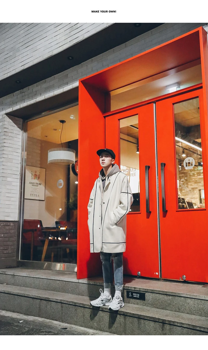 Warm Male Trench Coat Wool Liner Long Thick Fleece Jacket Men Fur Inside Parka Winter Jackets  (42)