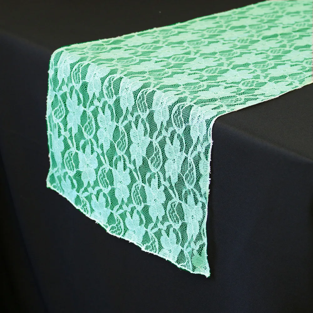 Buy 1 Pieces Mint Green lace table runner 12"x108" Table Runner Wedding Party