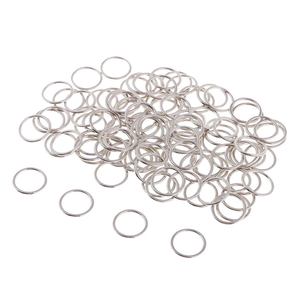100 Pieces Alloy Bra Strap Adjuster Slider O Ring Lingerie DIY Sewing Crafts Silver