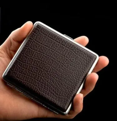 Creative Portable Stoage Box  Seal Cigarette CaseAnti pressure and moisture- Fine Smoke Case Metal clips and creative skin lines