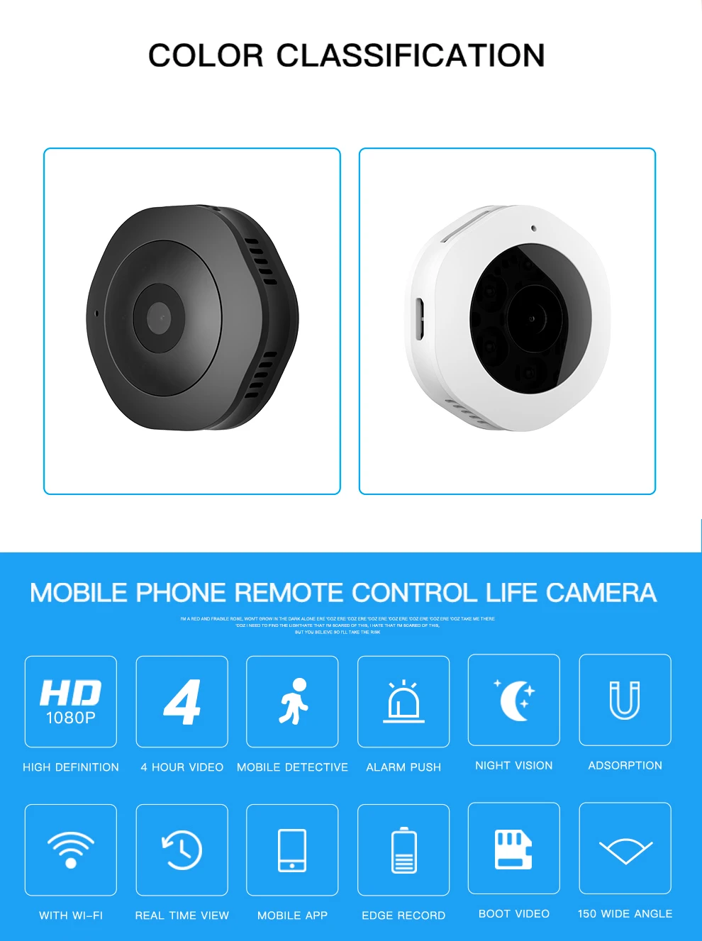 Wi-Fi камера для тела IP Cam withe App для iPhone Android широкоугольная крошечная секретная видеокамера веб-камера няня Espia мини DV веб-камера