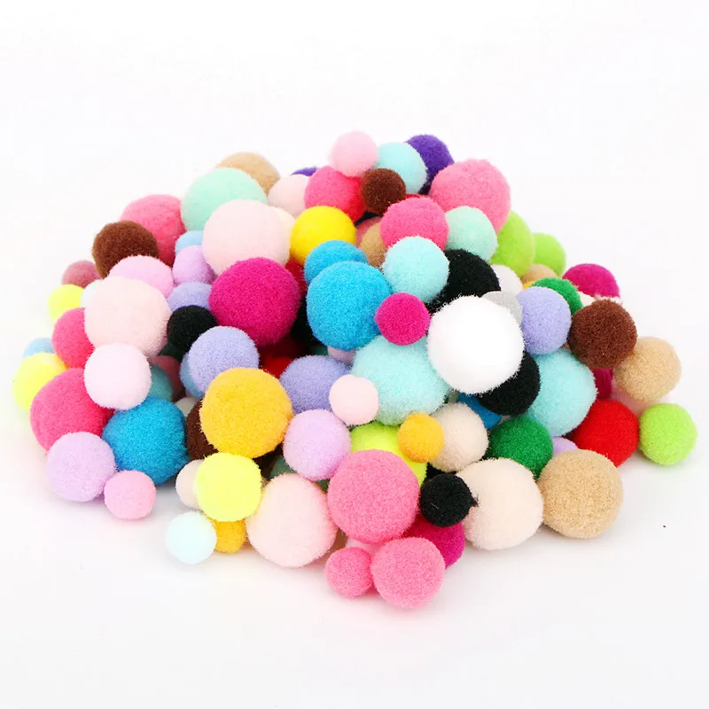 

10/15/20/25/30mm Pom Pom Ball Decoration Fur Ball Multicolor Pompom Home Decor Decorative Flowers DIY Crafts Accessories 100PCS
