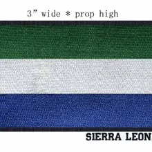 SIERRA LEONE Вышивка Черная граница флаг патч " широкие индивидуализированные вышитые заплатки