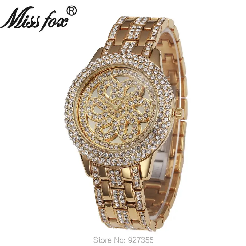 

New Style Top Luxury Watches High Quality Hot Sales Women Crystal Quartz Watch Lady Flower Full Rhinestone Dress Wristwatches