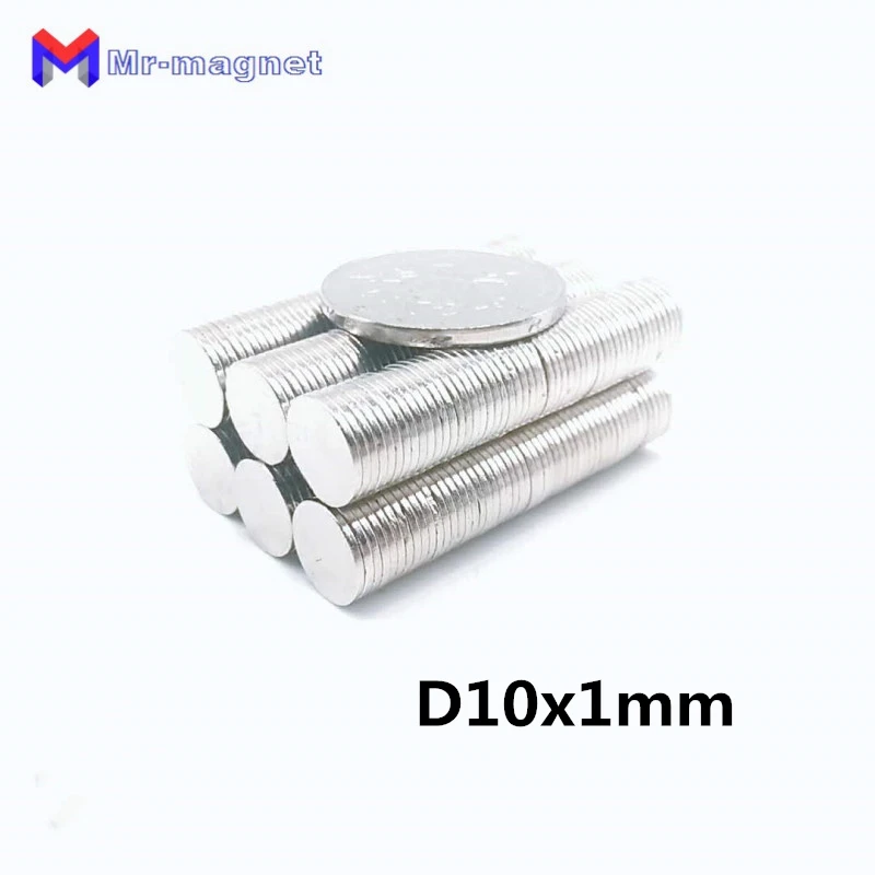 100 шт. 10x1 мм неодимовый магнит 10x1 супер прилипания neo dymium D10x1 магниты N35 D10x1mm, 10x1 Постоянный 10*1 неодимовый магнит 10*1 мм