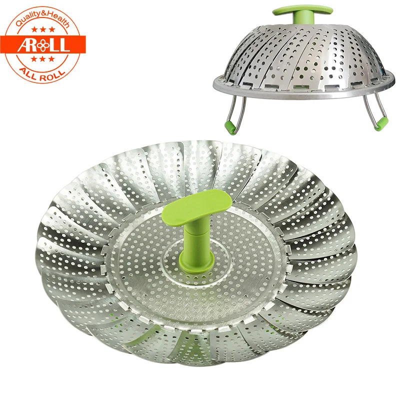 11" Stainless Steel Vegetable Steamer for Cooking Metal Steam Rack with