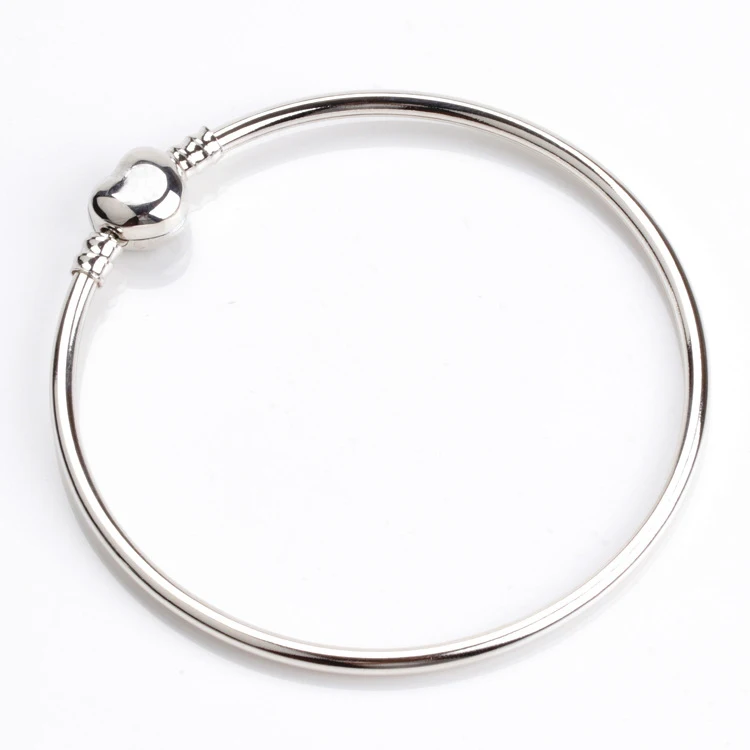 

925 Silver Jewelry Fashion Silver Love Heart ClasXIACHENG Snake Chain European Basic Bracelet Bangles DPB098