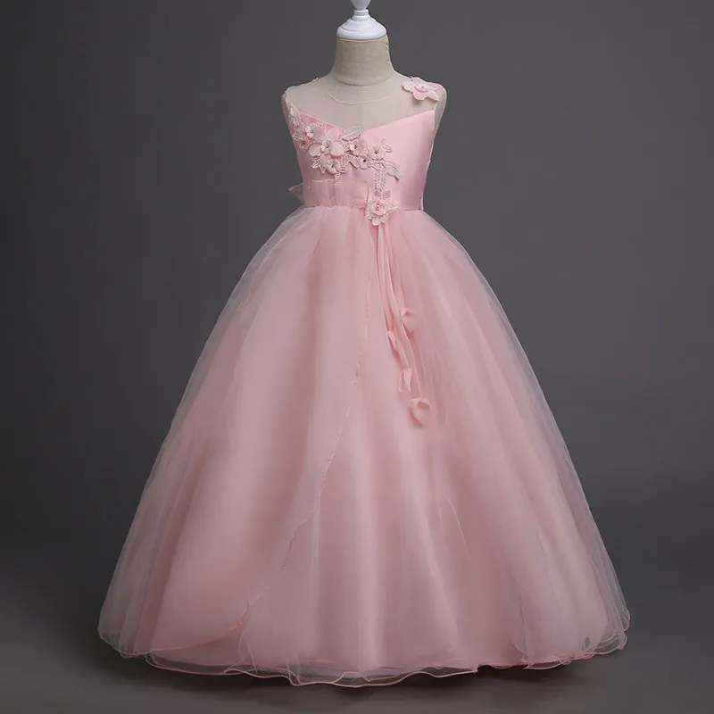 

Children Princess Girl Dress Flowers Wedding Long Formal dress 5-16 Years toddler Birthday Party Dresses For Girls Kids Clothing