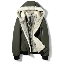 Зимняя куртка для мужчин натуральный мех пальто натуральный волк парка уличная теплые куртки плюс размеры мужские парки Manteau Homme Hiver MY2027