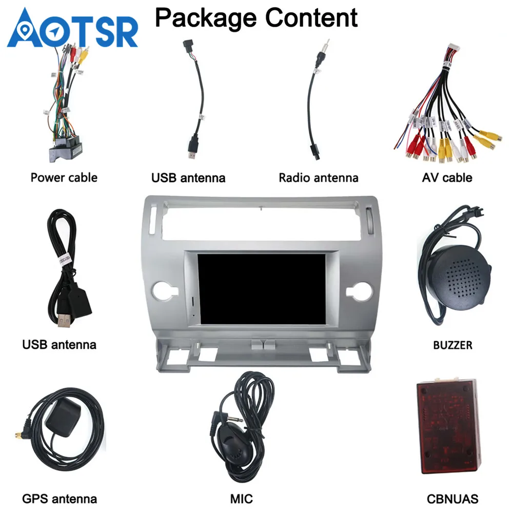 Sale Android 9.0 4+64GB Car DVD Player GPS Glonass Navi for Citroen C4 C-Triomphe C-Quatre 2005 2006 2007 2008 2009 Radio Audio Stereo unit tape recorder headunit Console multimedia system auto radio 5