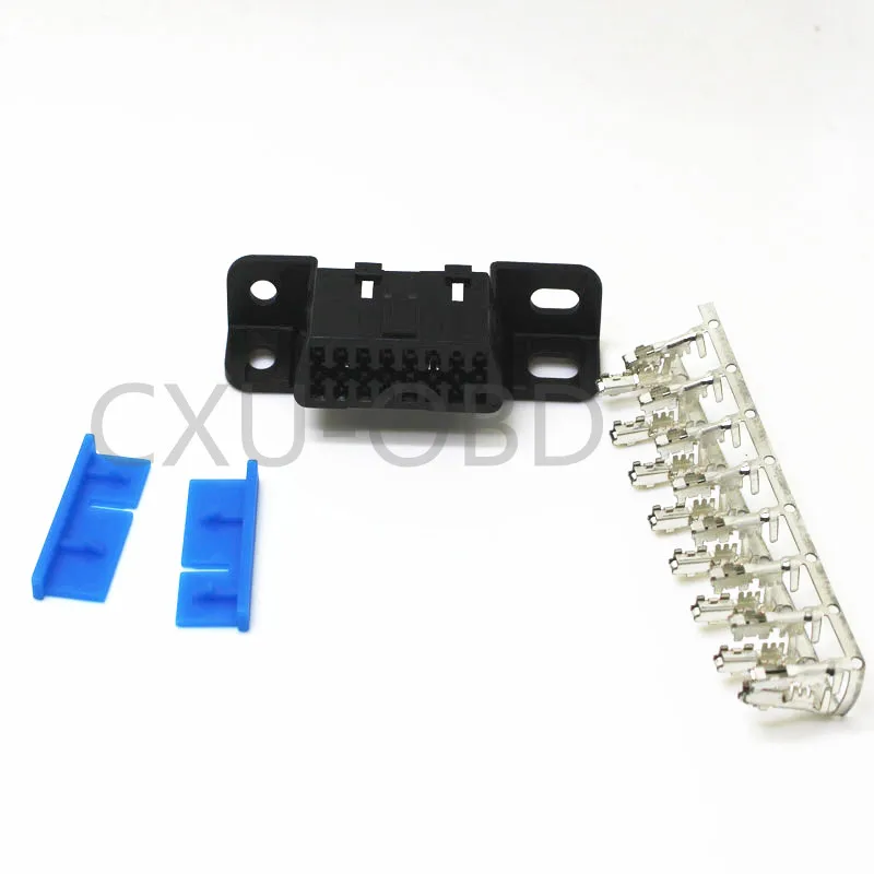 Be In Your Mind 2pcs OBD2 16 Broches Connecteur Mâle Prise Avec Vis ABS