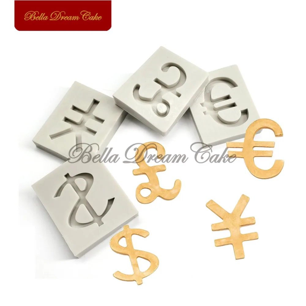 

Currency Symbol Dollar/EUR/GBP/RMB Shape Silicone Mold Chocolate Fondant Molds Gumpaste Moulds DIY Cake Decorating Tool Bakeware