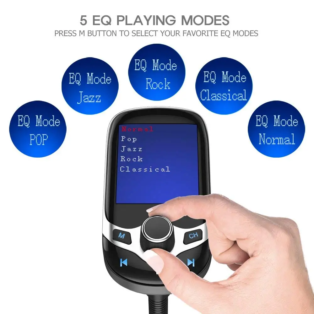 ALLSOME Bluetooth FM передатчик автомобильный MP3 плеер с 1 8 "ЖК дисплеем беспроводной