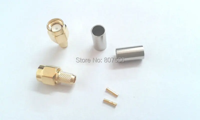 bilder für 200 stücke adapter vergoldet rp-sma-stecker jack für crimp RG58 RG142 LMR195 RF bilder für 200 stücke adapter vergoldet rp-sma-stecker jack für crimp RG58 RG142 LMR195 RF