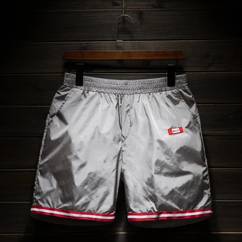 

YASUGUOJI New 2019 Summer Elastic Waist Casual Shorts Men Streetwear Slim Fit Mens Workout Shorts Fashion Solid Color Men Shorts