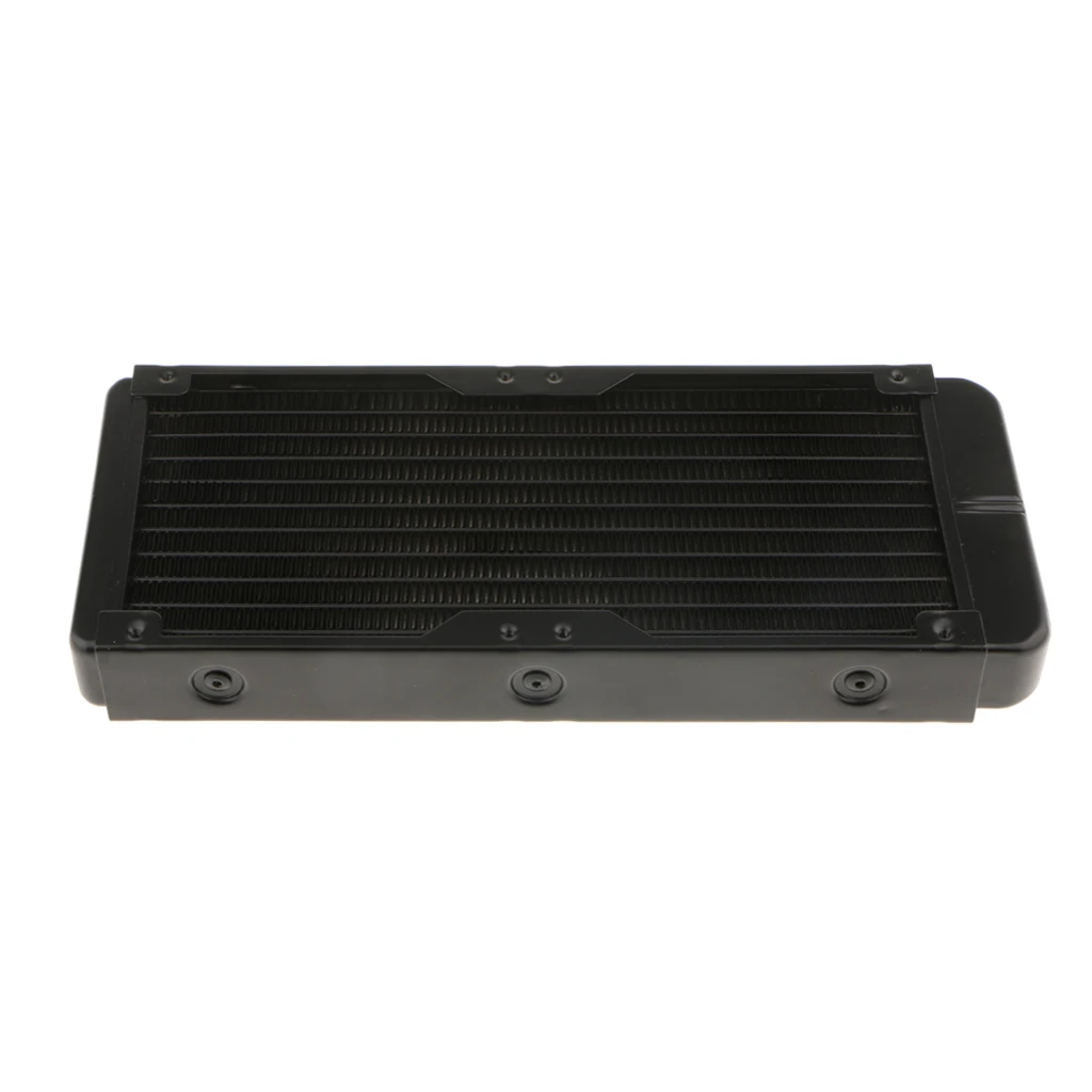 240mm 10Pipe Aluminum Screw Thread Computer Liquid Discharge Water Heat Exchanger Aluminum Radiator for 12cm fans