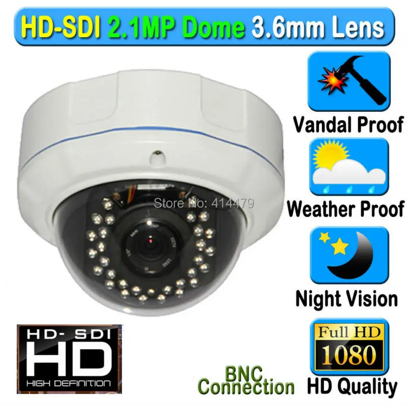 

CCTV 2MP 1080P Panasonic CMOS HD SDI Vandalproof Dome Security Camera 3.6mm Lens Night Vision OSD Menu