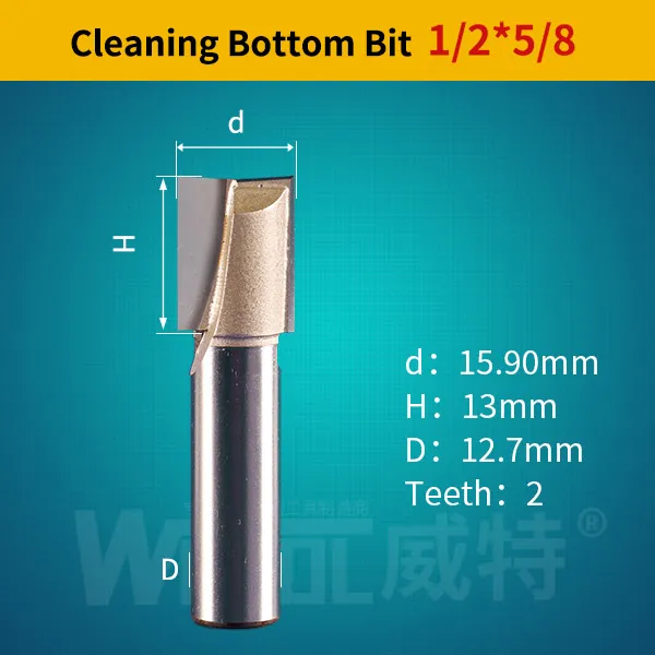 Weitol 1 шт. 1/4 или 1/2 дюймов чистящие нижние бит Деревообрабатывающие инструменты ЧПУ гравировальные биты фрезы Деревообрабатывающие инструменты - Длина режущей кромки: 1258