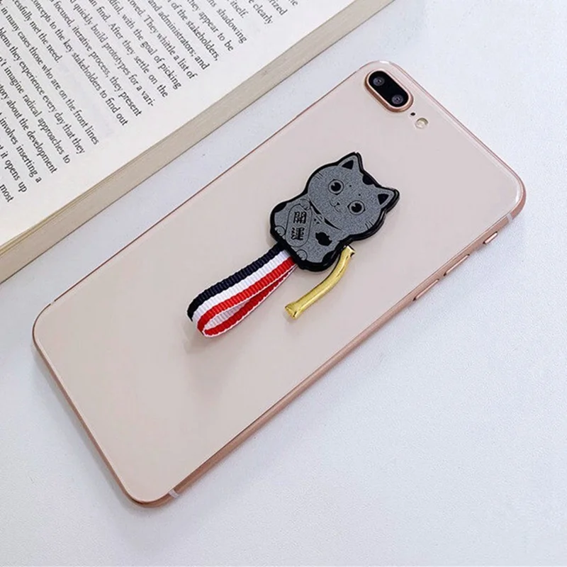  Nette Cartoon Glückliche Katze Metall Persönlichkeit Nette Aufkleber Halterung Handy Aufkleber Für 