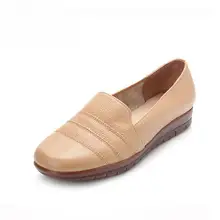 Женская обувь ручной работы Обувь из натуральной кожи на плоской подошве Мягкие женские мокасины для повседневной носки Женские туфли-лодочки Большие размеры(25-61