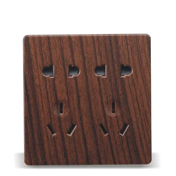 

Wall - Mounted Switchgear 86 Wood - Type Double Five - Hole Socket, PC 220V 10A