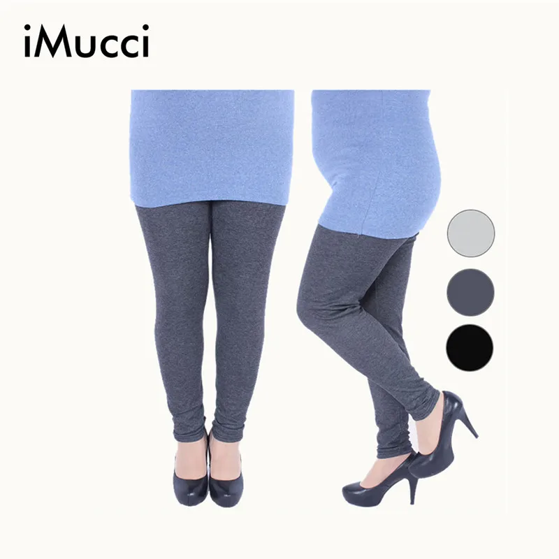 iMucci New Winter and Fall Thick Cashmere Leggings Women Black Leggings
